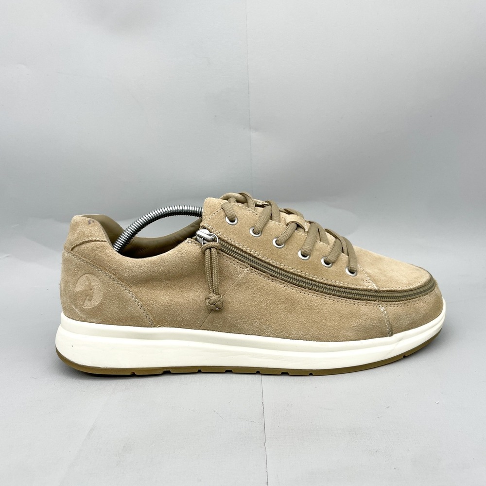 Billy Footwear Mens 11XW Extra Wide  Adaptive Sneakers Comfort Low Tan Suede